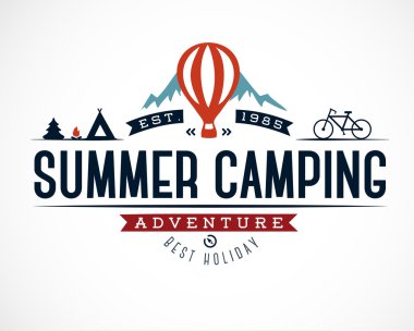Yaz kamp vektör hat tasarım öğesi Vintage tarzı