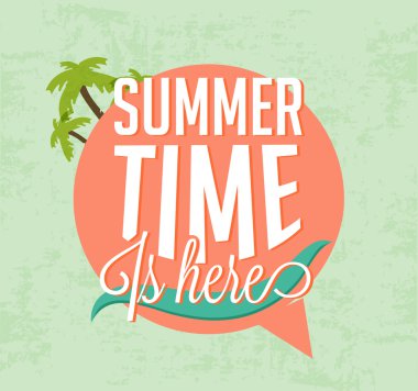 Yaz zamanı burada Vintage tarzı kaligrafi tasarımlar