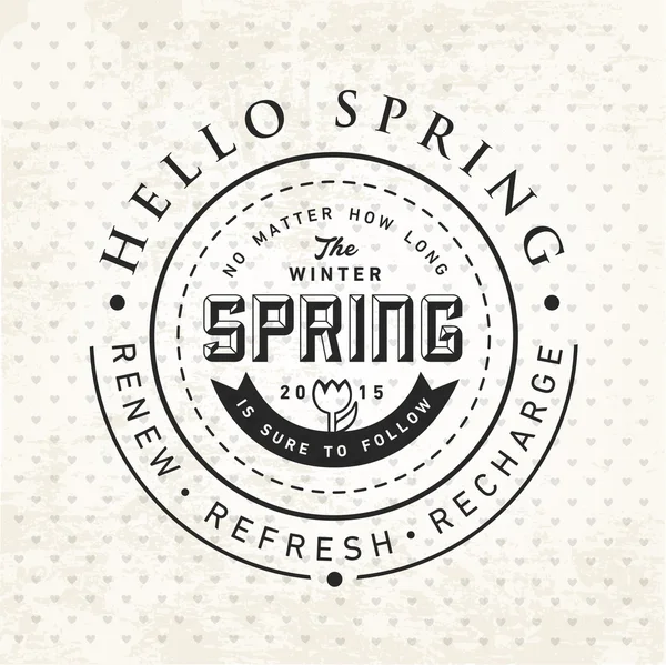 Spring Typography Background in Vintage Style — Stock Vector
