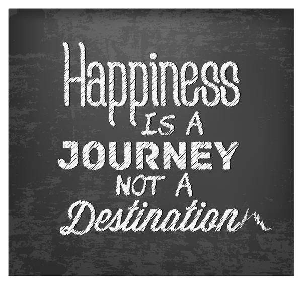 Happiness Is a Journey Not a Destination Retro Calligraphic Motivational Quote in Vintage Style - Stok Vektor