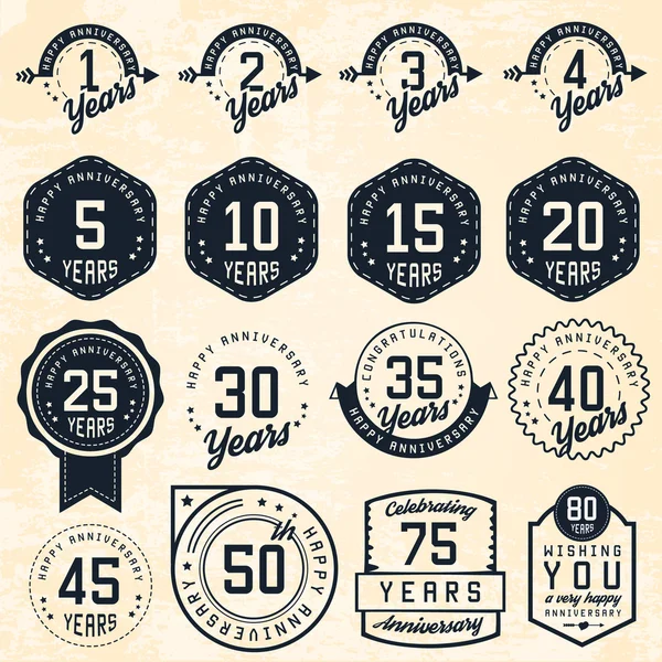 Yıldönümü rozetleri ve Vintage tarzı etiketleri
