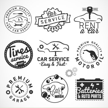 Etiketler ve simgeler Vintage tarzı araba rozetleri