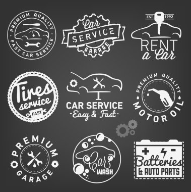 Etiketler ve simgeler Vintage tarzı araba rozetleri