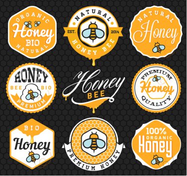 Tatlım etiketleri ve rozetleri Vintage tarzı