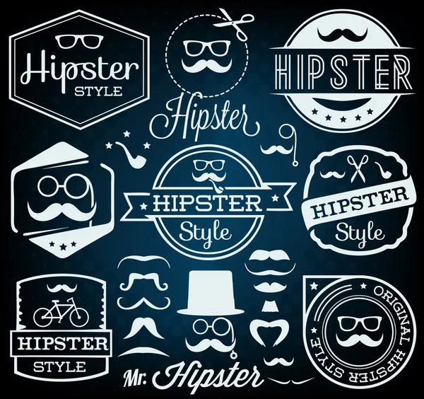 Vintage Hipster Labels and Badges — Stock Vector