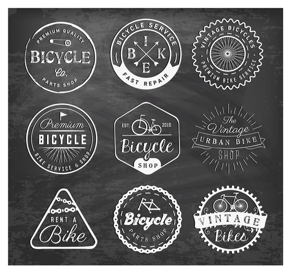 Bicycle Badges and Labels in Vintage Style — Stock Vector