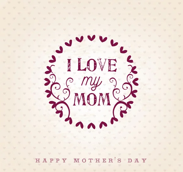 Mother's Day Typography Design Elements, Greeting Cards in Vintage Style — Stock Vector