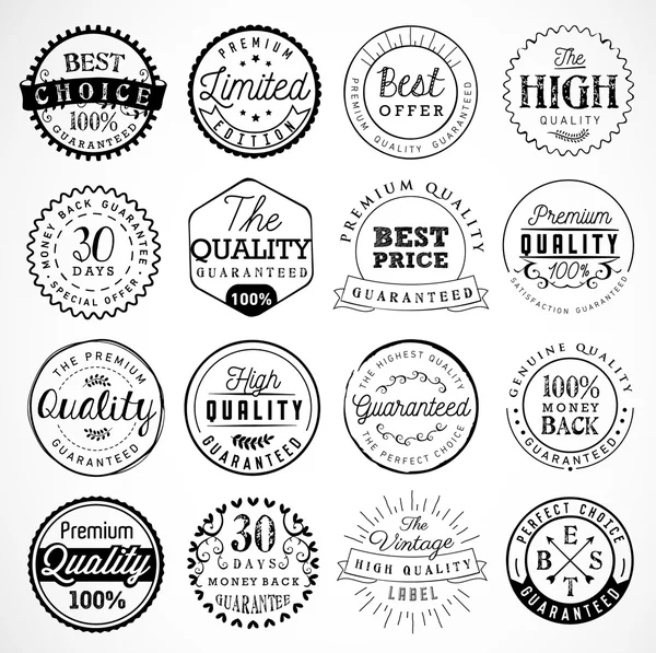 Premium Quality Badges and Labels in Vintage Style Stock Vector