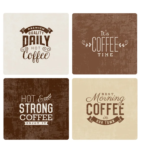 Vintage Coffee Labels, Badges and Typographic Elements — Stock Vector