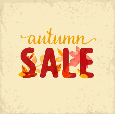 Sonbahar satış vektör arka planda Vintage tarzı