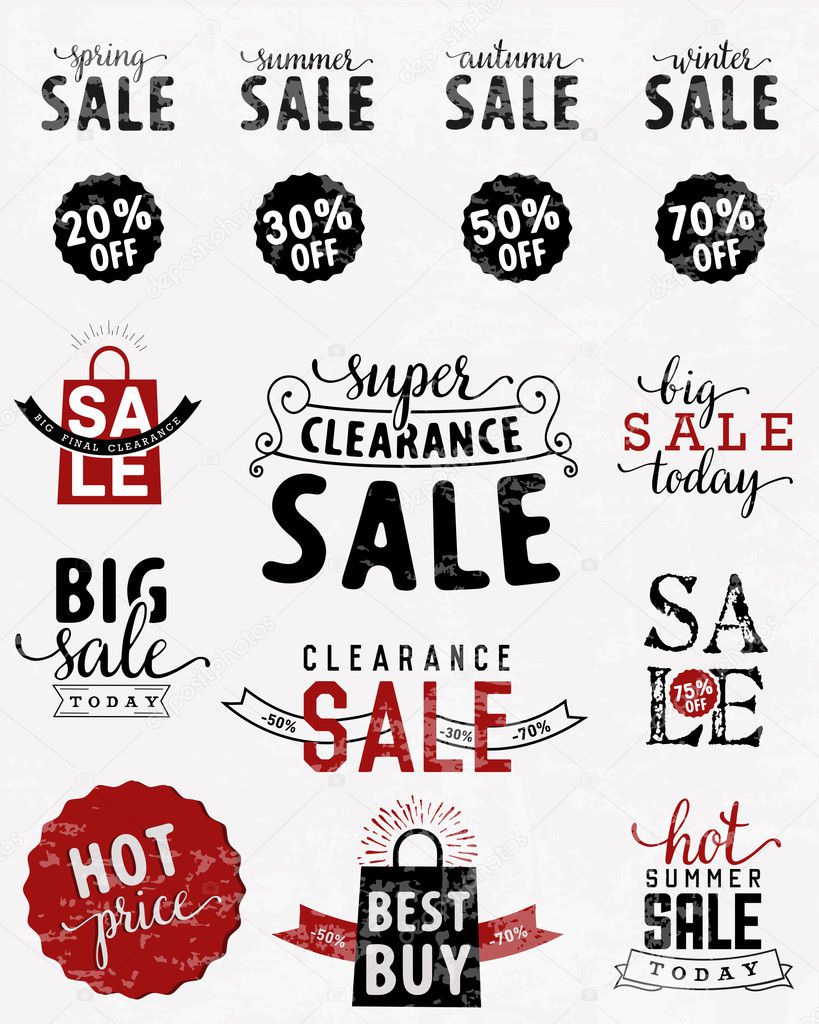 Typographical Sale Design Element in Vintage Style