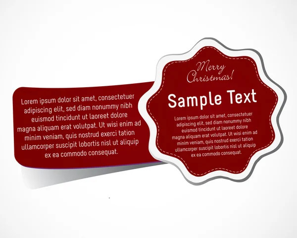 Roter Weihnachtsaufkleber mit editierbarem Text — Stockvektor