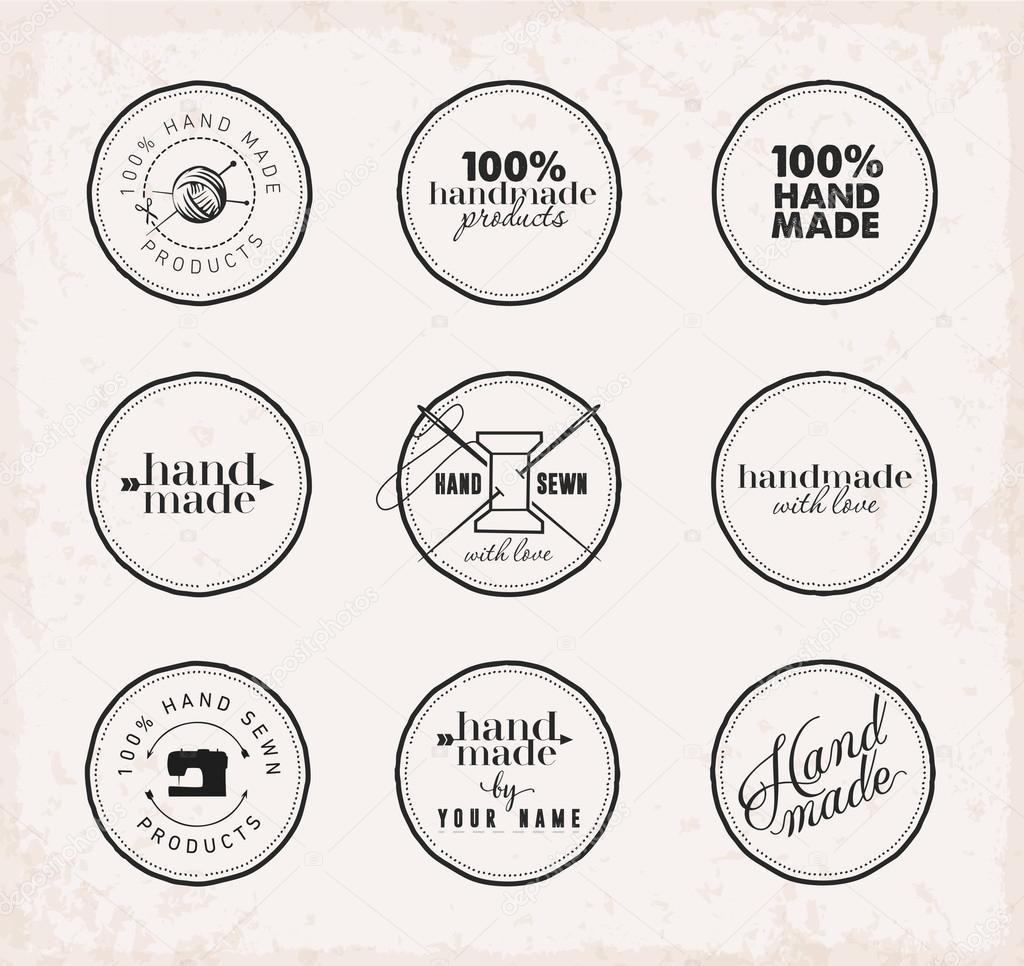 Hand Made Labels, Badges and Design Elements in Vintage Style