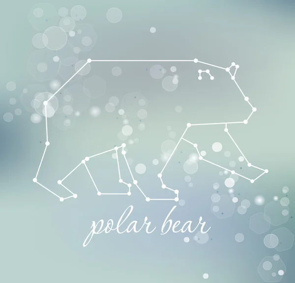 Ilustração do vetor do urso polar da linha abstrata e do ponto —  Vetores de Stock