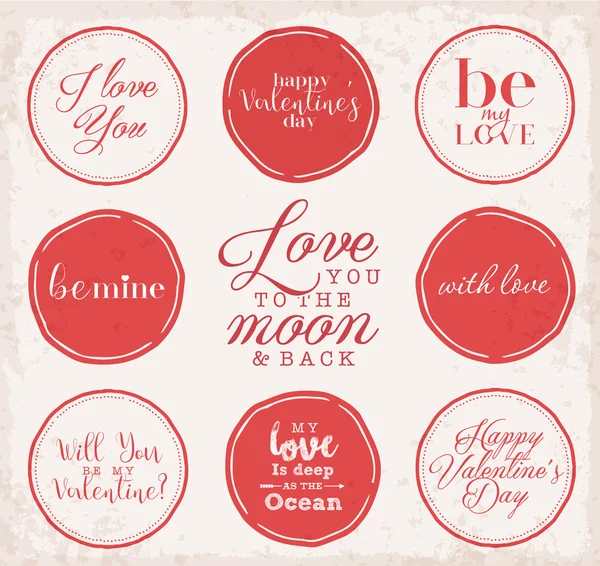 День Святого Валентина Винтажный дизайн / Элементы поздравительной открытки — стоковый вектор