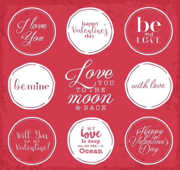 Aftelkalender voor Valentijnsdag Vintage Design/Greeting Card elementen — Stockvector