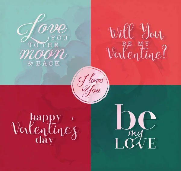 Día de San Valentín Diseño Vintage / Elementos de la tarjeta de felicitación — Vector de stock