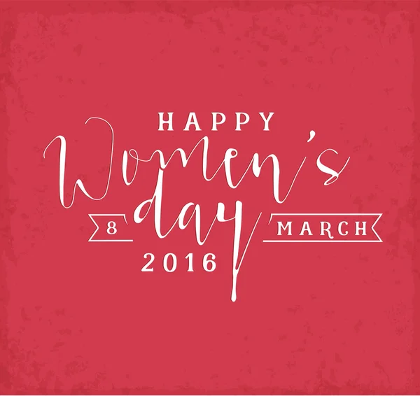 Šťastné ženy den designový prvek pro pohlednice na červeném Grungy pozadí. Vektorové ilustrace. — Stockový vektor