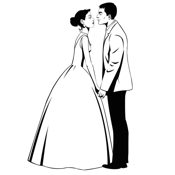 Wedding couple in love — Stock Vector