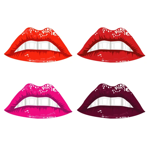 Lábios coloridos brilhantes — Vetor de Stock