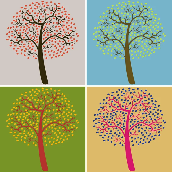 Bomen collectie — Stockvector