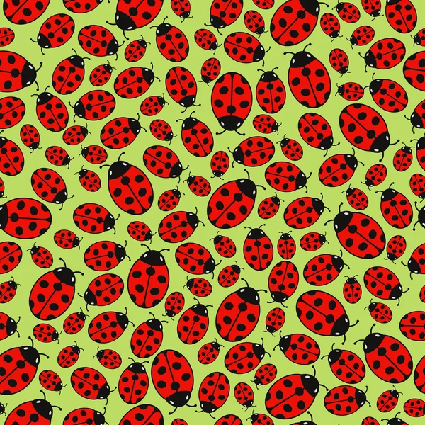 Seamless background with ladybugs — Stock Vector