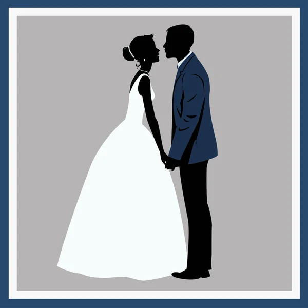 Siluet Düğün çifti aşık