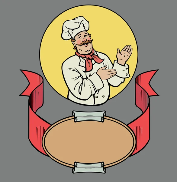 Chef-kok in retro stijl — Stockvector