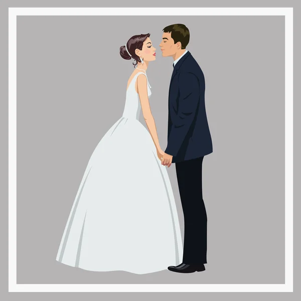 Matrimonio coppia innamorata — Vettoriale Stock