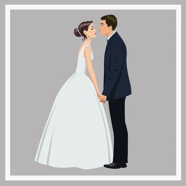 Wedding couple in love — Stock Vector