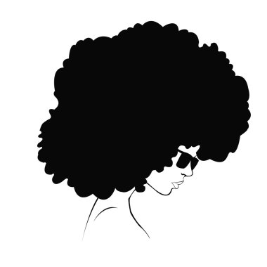 profile silhouette of girl clipart
