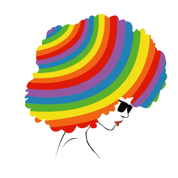 Pelo arco iris abstracto - Ilustración — Vector de stock