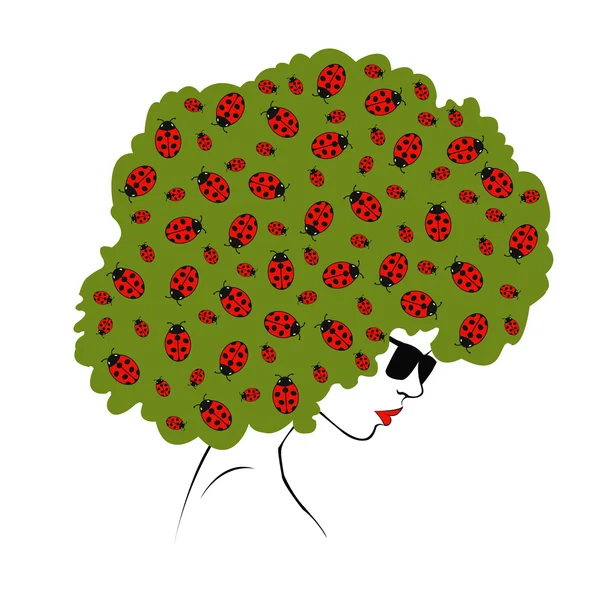 Pelo abstracto de mariquitas - Ilustración — Archivo Imágenes Vectoriales