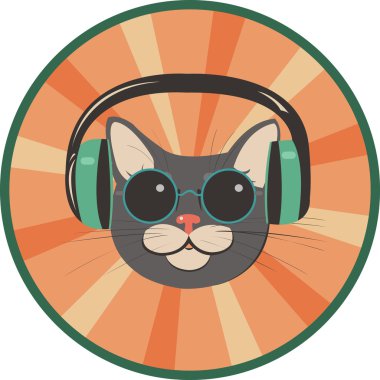 bir retro tarzı içinde komik kedi