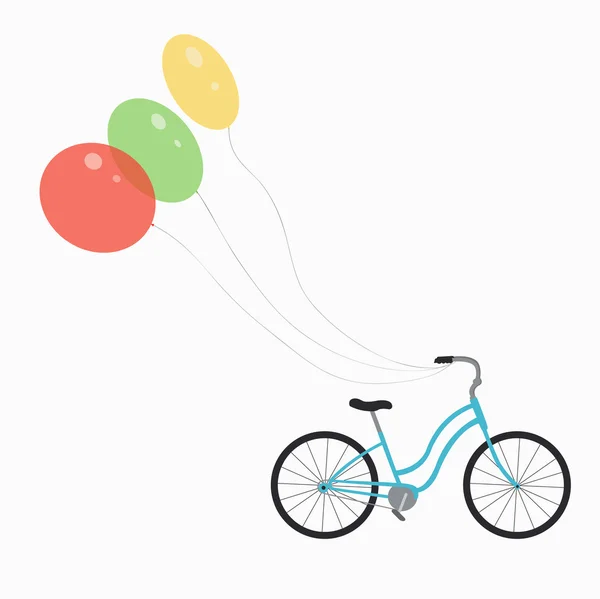 Bicicleta com balões — Vetor de Stock