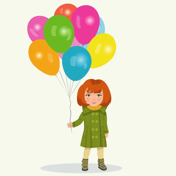 Menina com balões —  Vetores de Stock