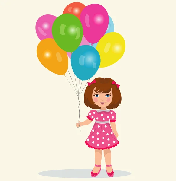 Girl with balloons — Stock Vector