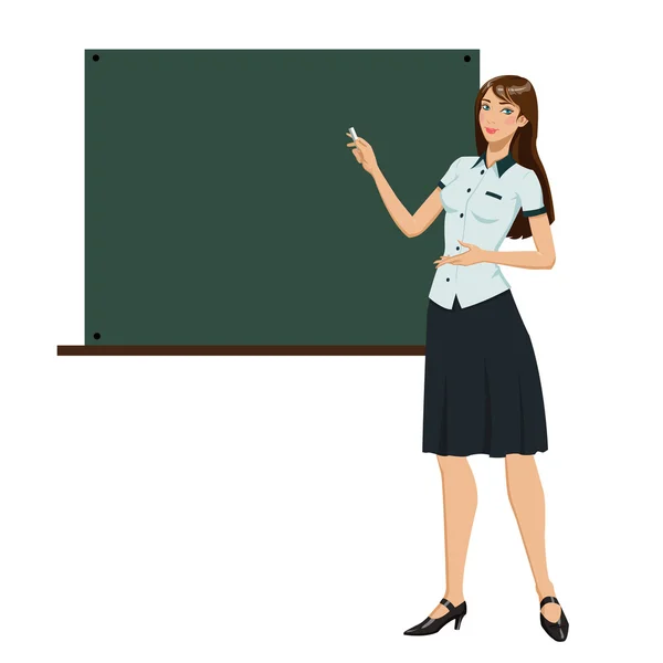 Kara tahta önünde öğretmen — Stok Vektör
