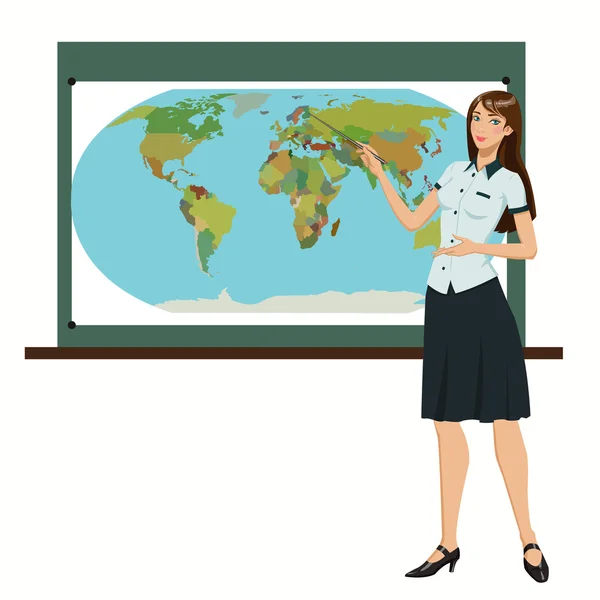 Teacher of Geography — Stock Vector