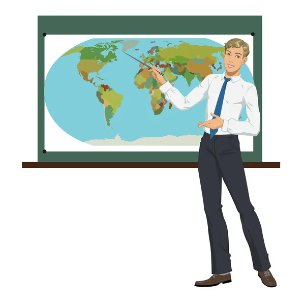 Teacher of Geography — Stock Vector