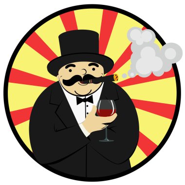 bir kadeh şarap ile zengin adam