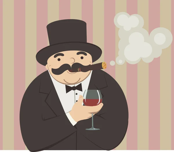 bir kadeh şarap ile zengin adam