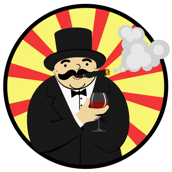 bir kadeh şarap ile zengin adam