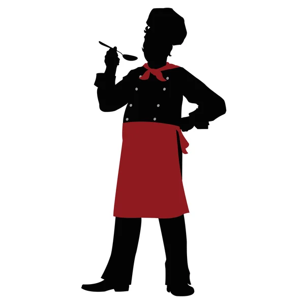 Silhouette Chef - Illustrazione — Vettoriale Stock