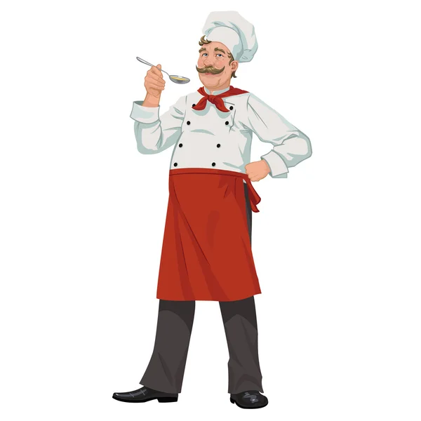 Chef with spoon — Stock Vector