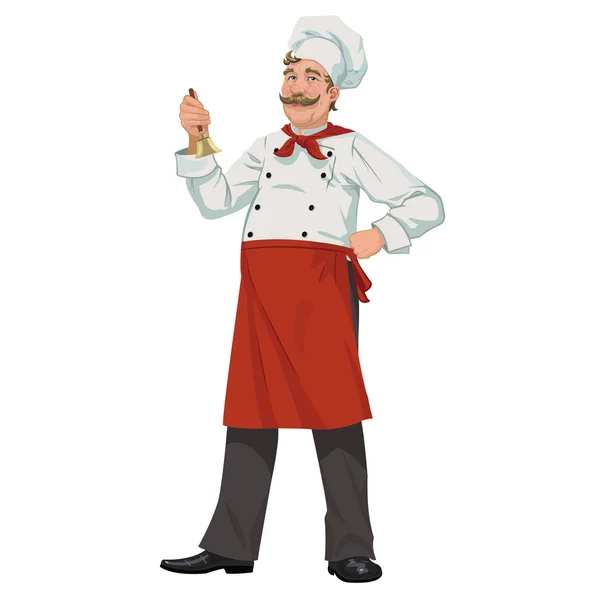 Chef with a bell — Stock Vector