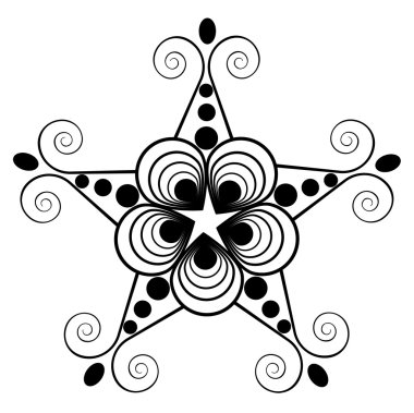 Beyaz zemin üzerinde bir yıldız deseni şeklinde.