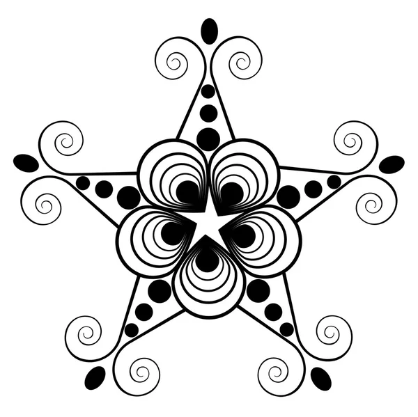 La forma del patrón de una estrella sobre fondo blanco . — Vector de stock