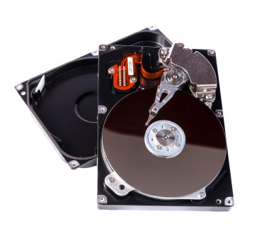 sabit disk üzerinde izole beyaz arka plan açık