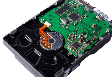 sabit disk üzerinde izole beyaz arka plan açık